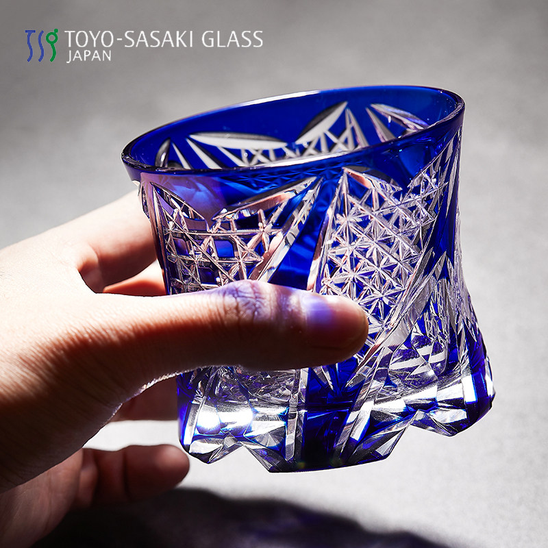 日本原装进口TOYO－SASAKI水晶手工刻制威士忌杯八千代切子玻璃杯