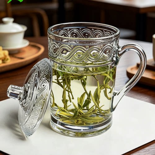 格凌兰加厚透明床头带柄玻璃杯