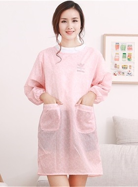 围裙薄款夏天超薄做饭衣服厨房防油防水带袖子韩式夏季烧饭穿罩衣