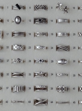 钱多多戒指镂空钱币有钱花开口调节指环情侣对戒个性简约小众转运