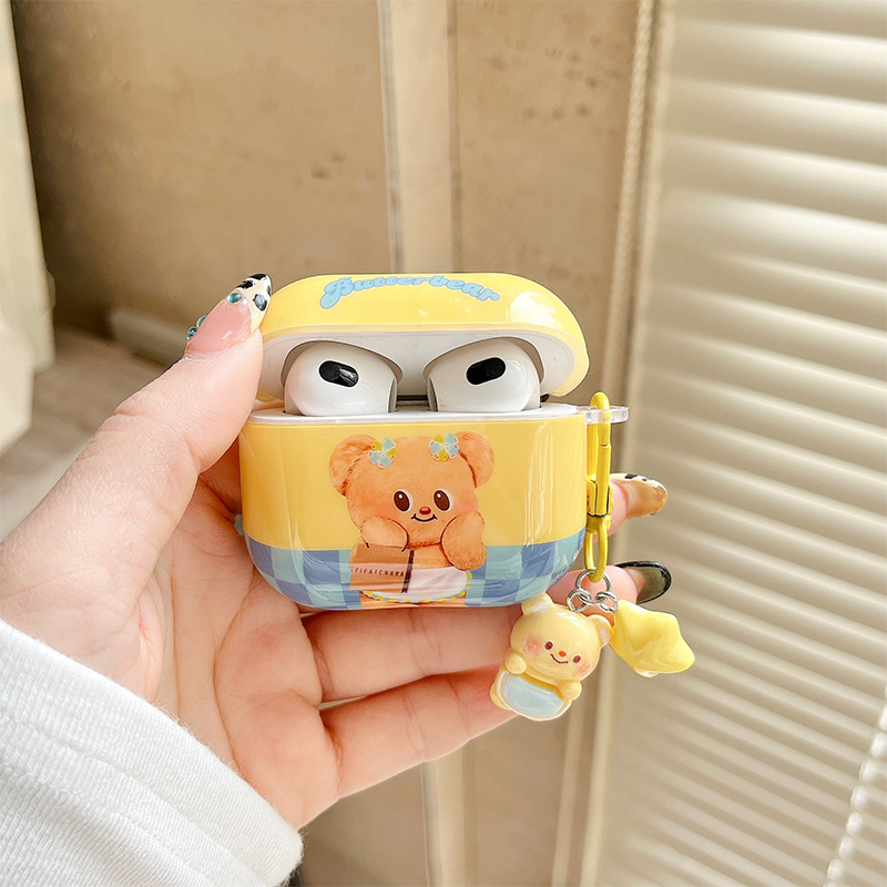 黄色奶油小熊耳机保护套