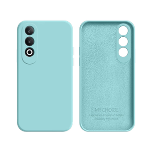 适用于OPPO K12手机壳液态硅胶K12X新款淡青色K12Plus镜头全包k12s保护套PJT110男女超薄PJR直边磨砂软外壳