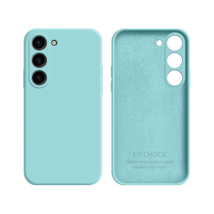 适用于三星S23手机壳Galaxy S23Plus新款液态硅胶S23Ultra全包防摔s23fe男女款软壳S23+直边简约纯色保护套