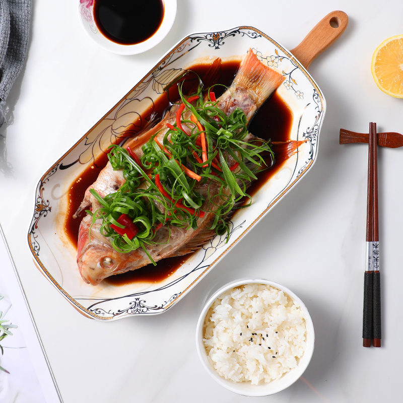 【装鱼神器】家用鱼盘陶瓷