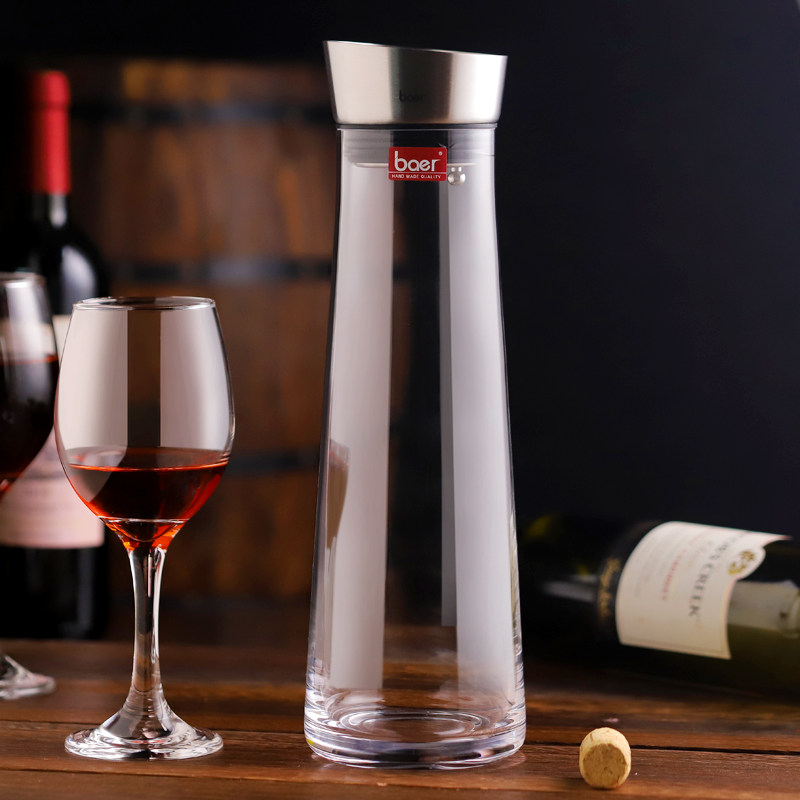 baer水晶醒酒器红酒家用手工玻璃洋酒分酒器葡萄酒带盖酒瓶酒具