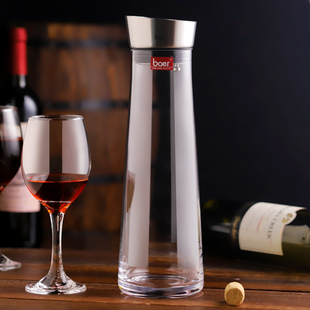 baer水晶醒酒器红酒家用手工玻璃洋酒分酒器葡萄酒带盖酒瓶酒具