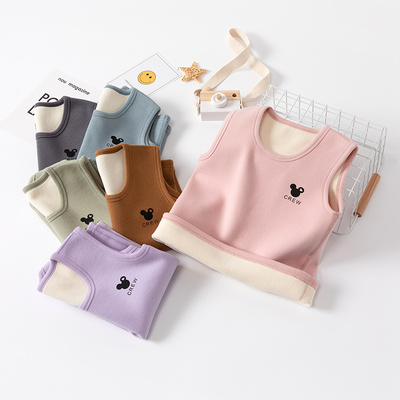 儿童马甲保暖背心外穿加厚羊羔绒