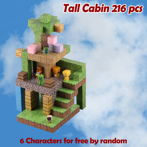 我的世界磁力块 云台小筑套装磁吸拼装积木玩具 Minecraft blocks