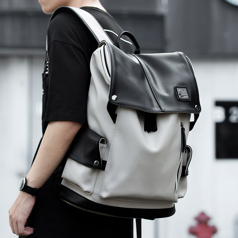 日系休闲双肩包男背包时尚潮流大容量旅行包大学生书包电脑包男包