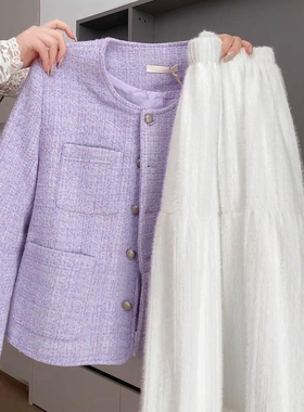 白色磨毛蕾丝半身裙女2025新款秋冬季垂感a字半裙中长款蛋糕裙子