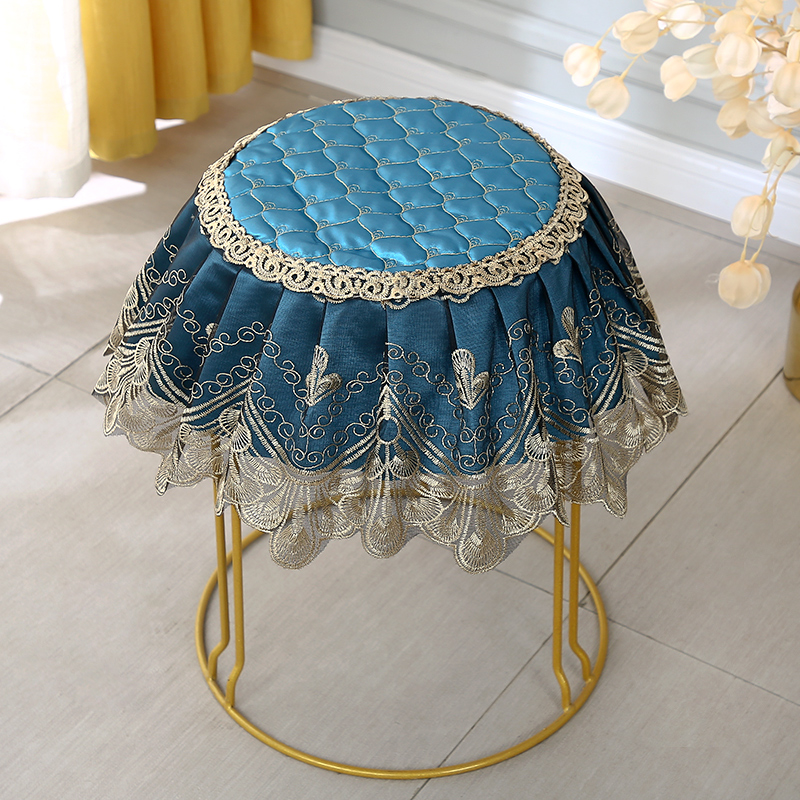 圆凳子套罩四季通用圆凳坐垫现代简约蕾丝家用餐厅圆形椅垫圆凳垫