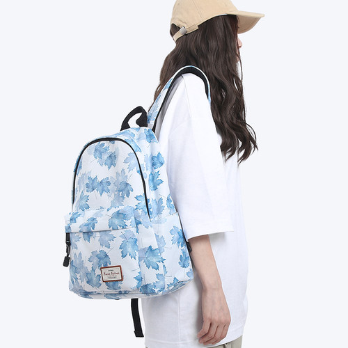 印花双肩背包上学通勤防泼水