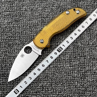 蜘蛛 C123PEI柄折刀户外野营狩猎战术防身高硬度口袋EDC工具刀