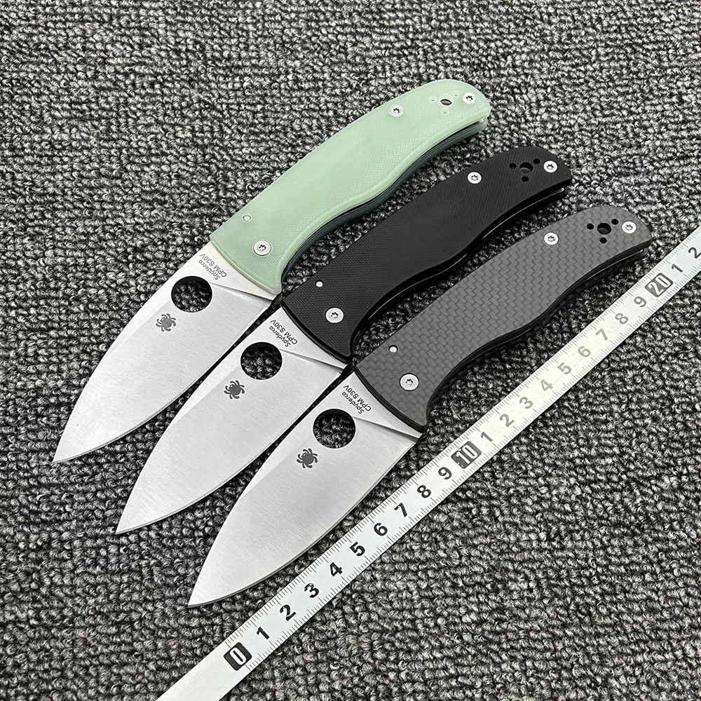 蜘蛛 C263G10/碳纤维柄折刀户外野营狩猎战术防身口袋EDC工具刀