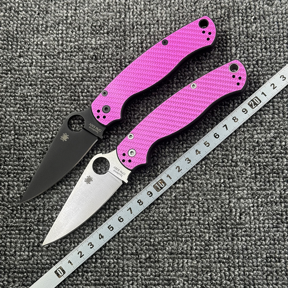 蜘蛛 C81碳纤维柄折刀户外野营狩猎战术防身高硬度口袋EDC工具刀