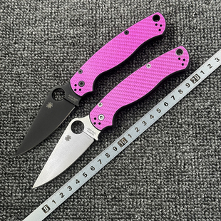 蜘蛛 C81碳纤维柄折刀户外野营狩猎战术防身高硬度口袋EDC工具刀