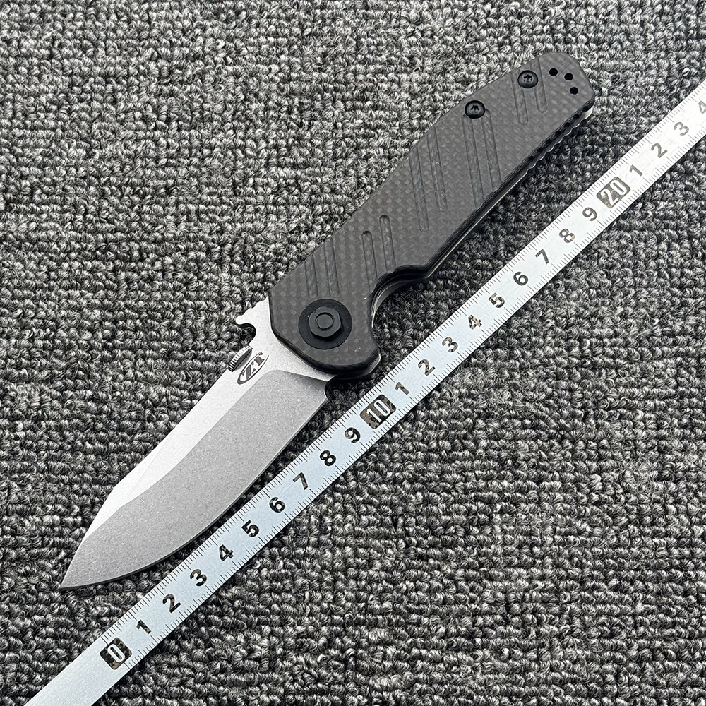 零误差 ZT0630 碳纤维柄折刀户外野营狩猎战术防身口袋EDC工具刀