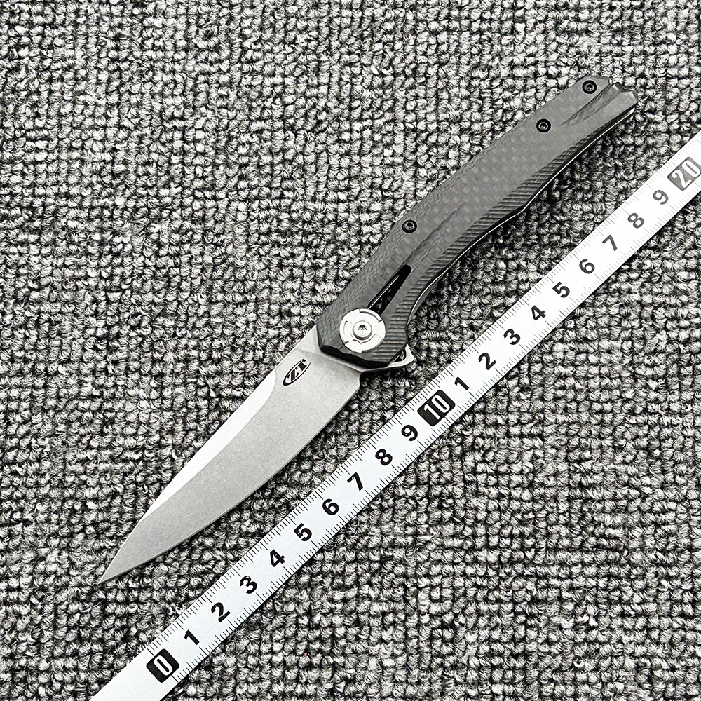 零误差 ZT0707碳纤维柄折刀户外野营狩猎战术防身高硬度EDC工具刀