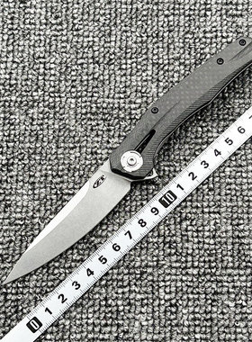 零误差 ZT0707碳纤维柄折刀户外野营狩猎战术防身高硬度EDC工具刀