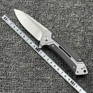 零误差 0801钢+碳纤维柄折刀户外野营狩猎战术防身口袋EDC工具刀