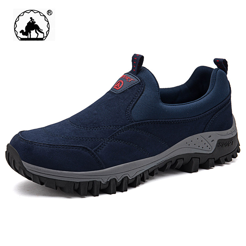 秋冬软底防滑中年运动休闲鞋套足单鞋免系鞋带男鞋中老年人健步鞋