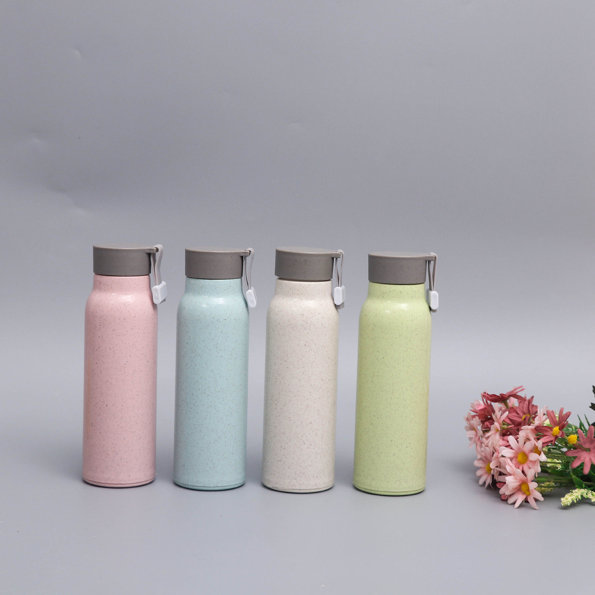 简约双层玻璃麦香杯小麦秸秆水杯隔热礼品杯开业小礼品随手杯多色