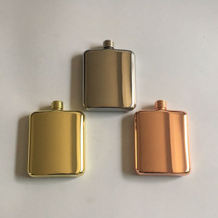 304不锈钢方形酒壶电镀玫瑰金钛金酒壶时尚便携式户外电镀烈酒瓶