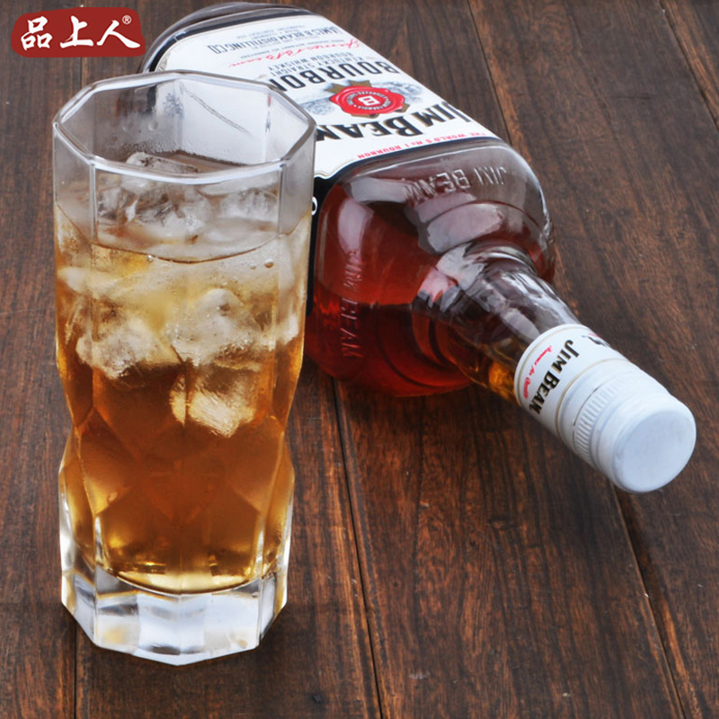 300毫升八角水立方玻璃6只牛奶杯