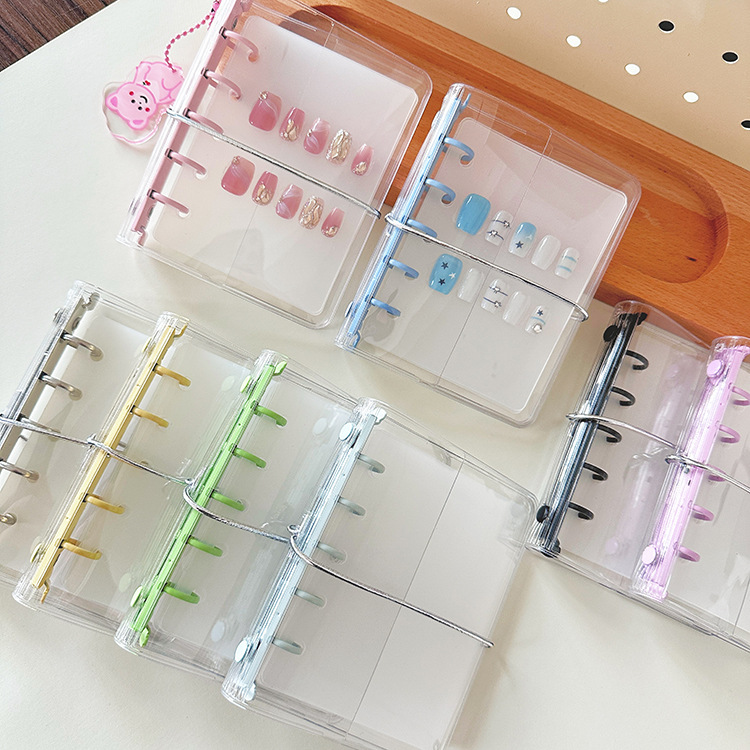 小清新透明活页美甲收纳册M5绑带