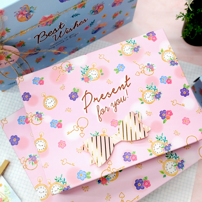 SEASON台湾四季折迭礼物长方盒(小)礼品包装袋可爱节日送礼