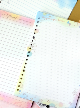 SEASON台湾四季25K20孔彩色花边A5内页补充页替芯办公用品记事本