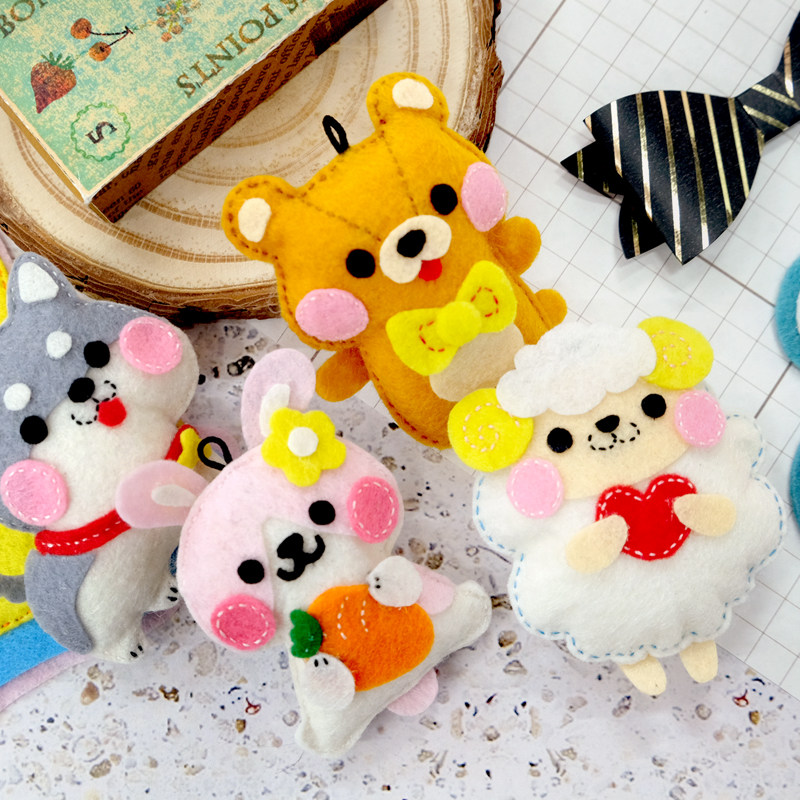 season台湾四季不织布锁圈组diy教学美劳材料包材料手工制作礼品