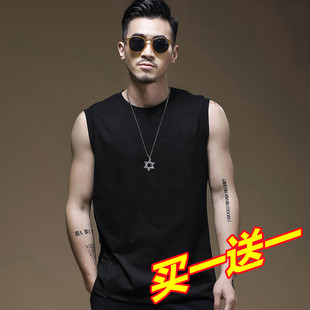 无袖 2件 冰感冰丝透气紧身运动修身 背心夏季 坎肩健身型男潮 男士