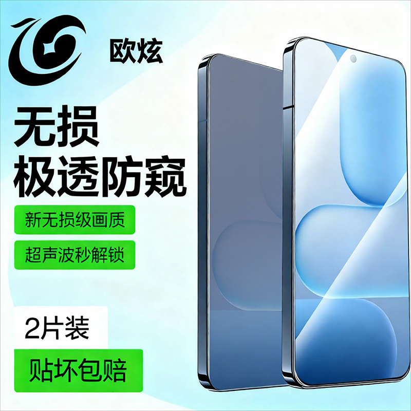 360°防窥膜指纹秒解锁好贴0气泡