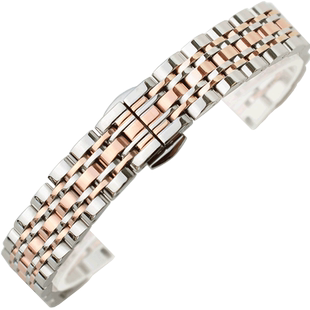 不锈钢表带女款钢带蝴蝶扣适配阿玛尼满天星天梭浪琴卡西欧14配件