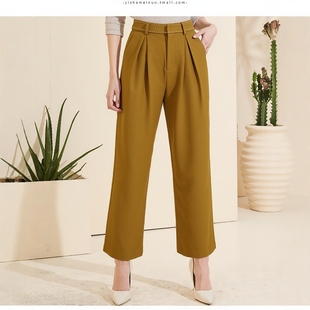 直筒裤 衣莎美诺秋冬休闲裤 裤 西装 百搭黑色咖色Y121D6092 女长裤