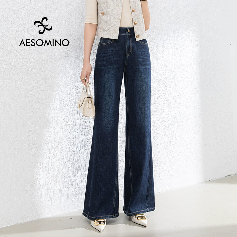 【新品】春秋微喇牛仔裤深蓝Y680C8120