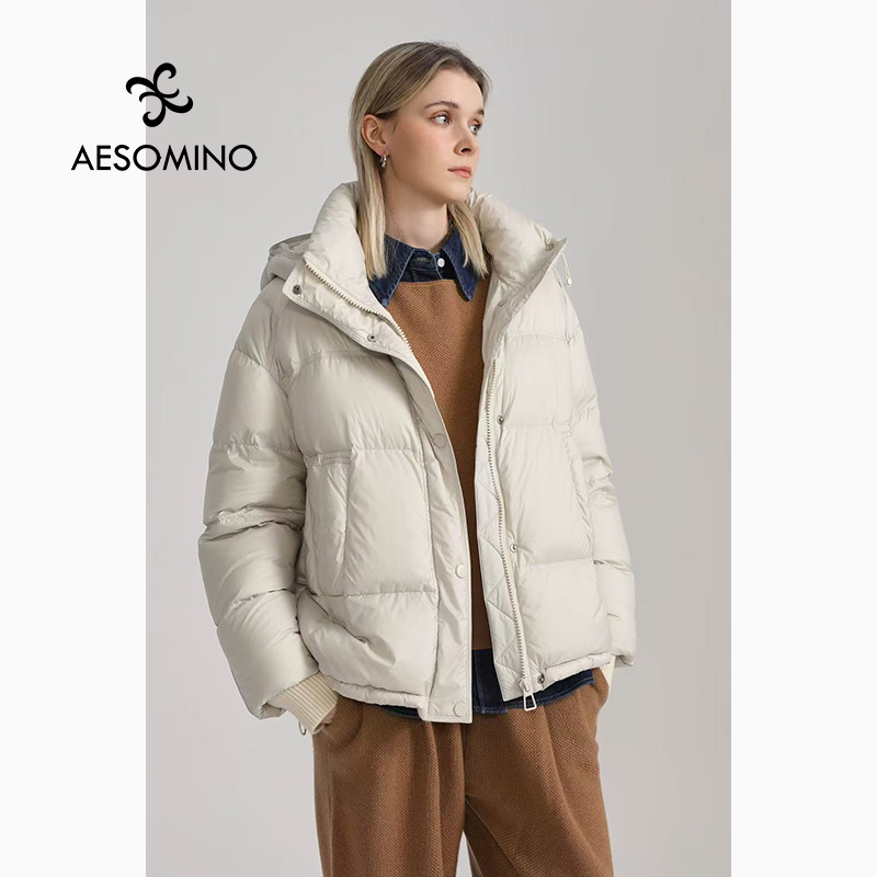 【新品】衣莎美诺冬短款羽绒服黑色白色Y670D0616