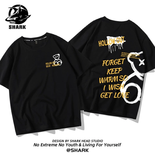 Tide, мужская хлопковая универсальная футболка с коротким рукавом для влюбленных, с медвежатами