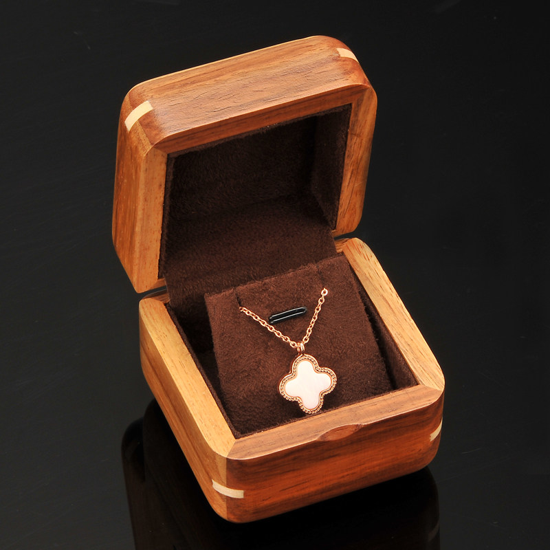 俪丽非洲花梨木吊坠盒项链盒实木首饰收纳盒挂坠盒珠宝收藏展示盒