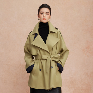 25新款经典复古时尚慵懒风显高不压个子一手长显瘦廓形小个子风衣