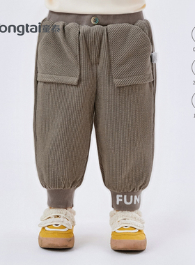 童泰宝宝棉裤2025新款秋冬加厚裤子男童灯芯绒夹棉休闲