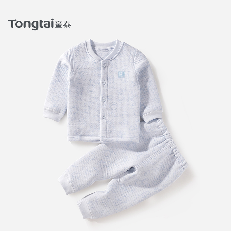 童泰新款婴儿纯棉衣服立领睡衣