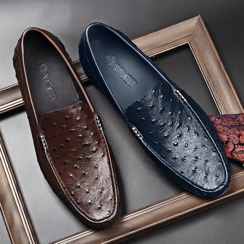 VQGT新款商务休闲皮鞋男真皮乐福鞋一脚蹬男鞋头层牛皮豆豆鞋软底,流行男鞋,休闲皮鞋,淘宝优惠券,粉丝福利购,淘宝优惠卷