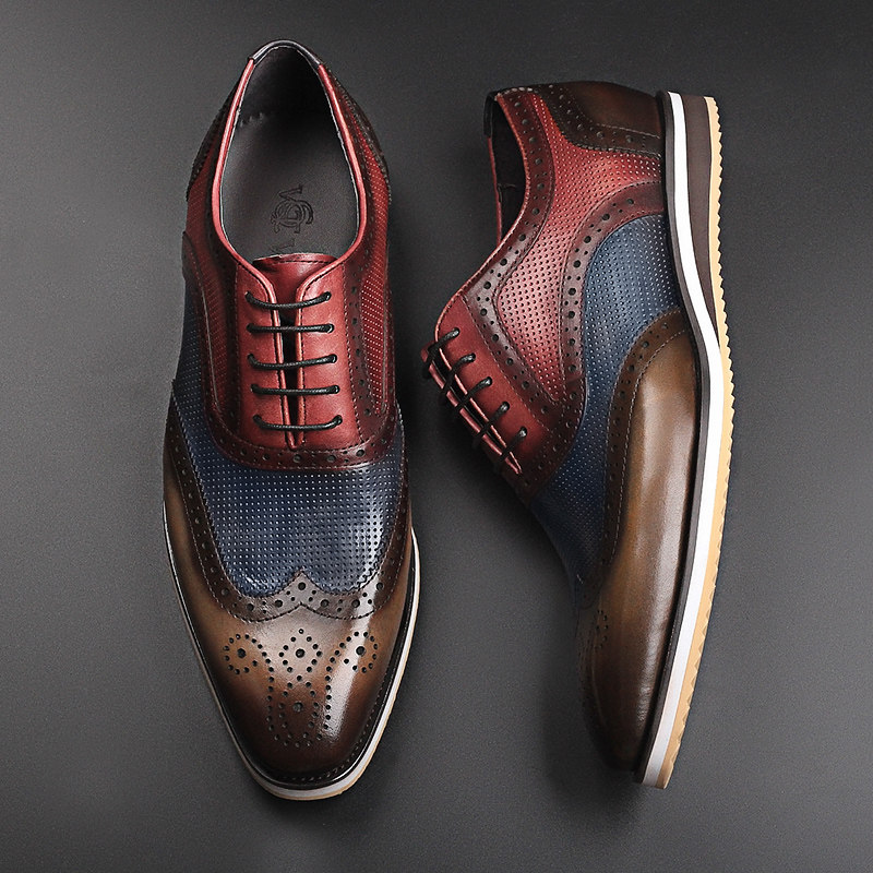 vqgt欧美布洛克雕花皮鞋牛津鞋