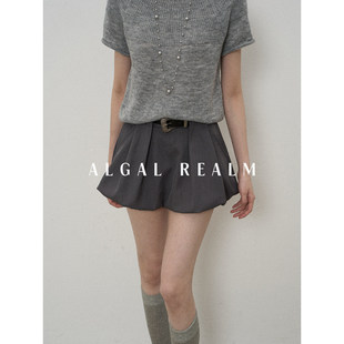 【Algal Realm雪藻集】减龄休闲遮肉显瘦A字蓬蓬花苞短裙半身裙女