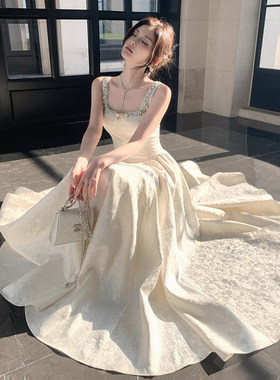 晚礼服女生日party连衣裙2026新款高端轻奢小众千金感吊带公主裙