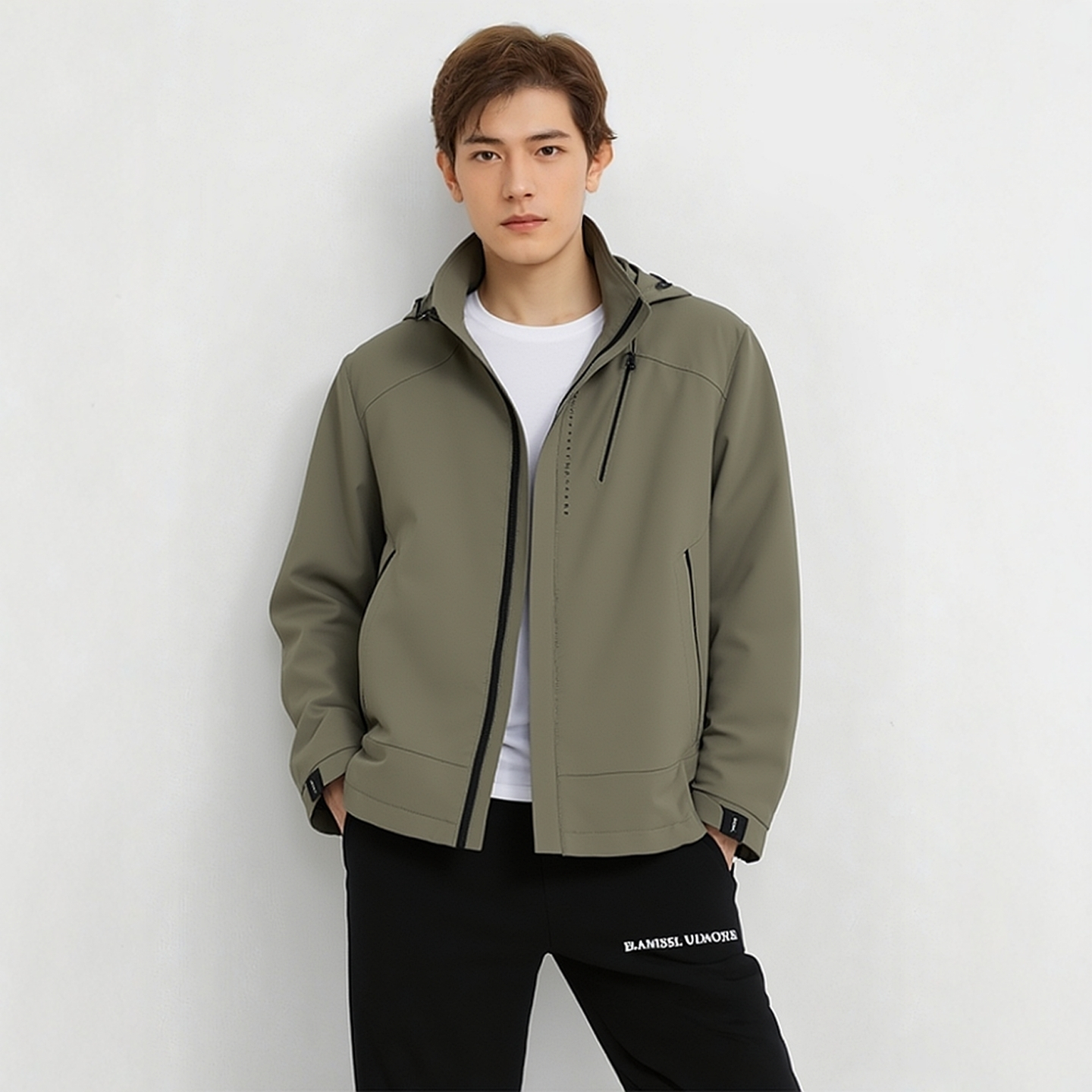 H254026322爱登堡男装秋冬新款白鸭绒休闲服羽绒服毛皮服
