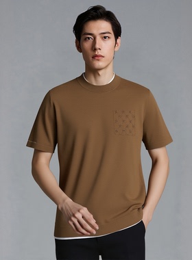 【品牌专柜】D253031021爱登堡男装秋季商务休闲短袖毛衫针织衫