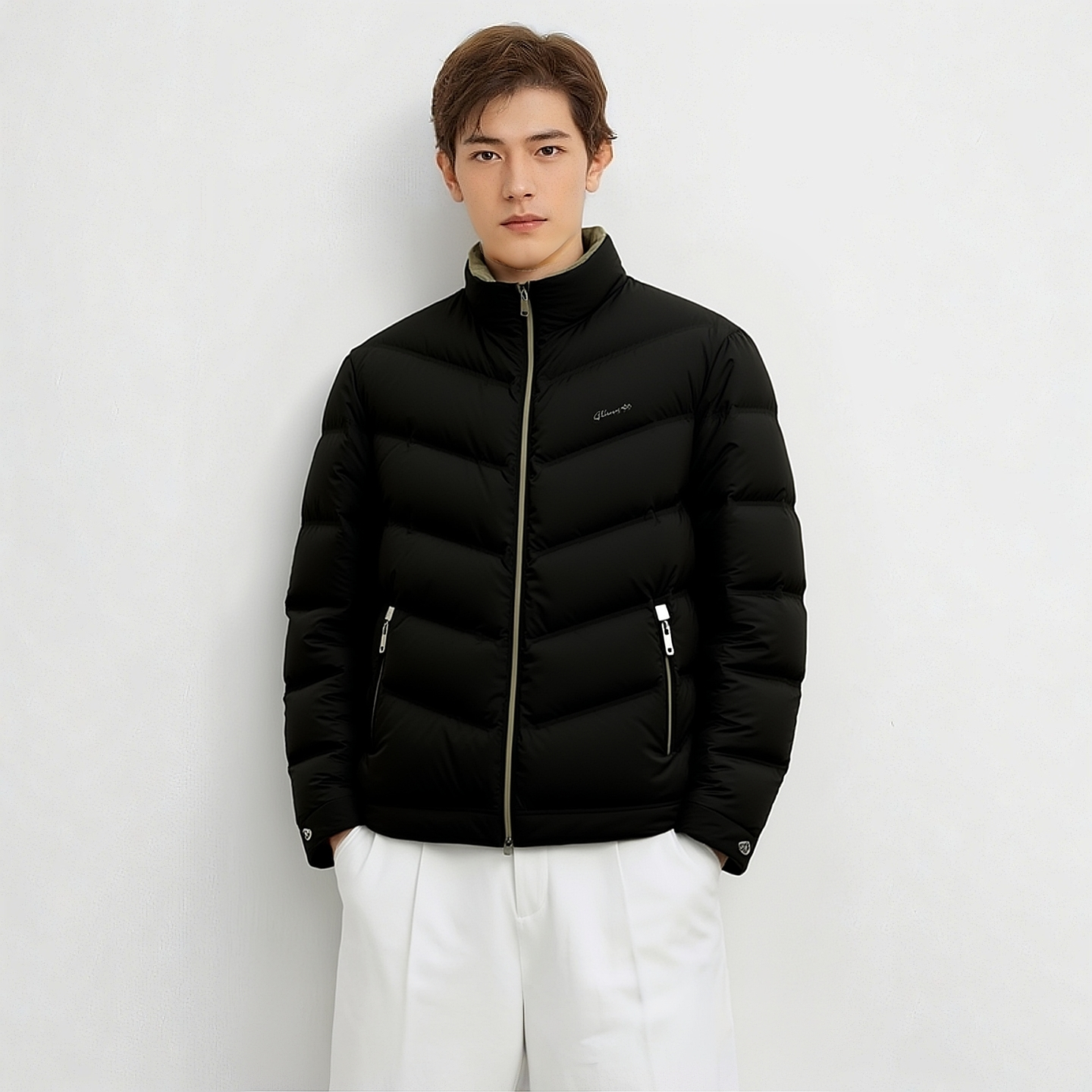 S254026514爱登堡男装秋冬新款白鸭绒休闲服羽绒服毛皮服